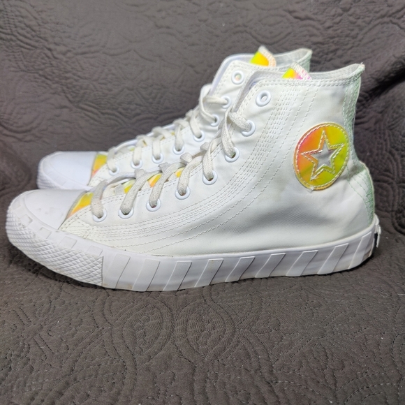 Converse All Star UNT1TL3D High Hi-Vis Collection White Iridescent Men's Sz 10.5 - Picture 1 of 13